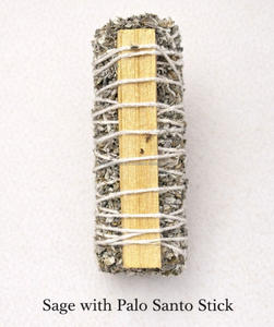 Encens en bâtonnets de sauge écologique en gros avec Palo Santo et bois de santal péruvien, pierre précieuse, forme de sauge blanche, Reiki - Product Image 1