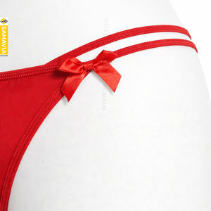 Ropa Interior Sexy de Dama sin Costuras en Rojo de Nailon Satén con Encaje y Estampado Digital Cómoda de Tinte Liso con Control Medio y Suave a la Moda - Product Image 3