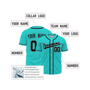 Uniforme de Béisbol Blanco Sublimado Personalizado, Transpirable, Anti-UV, Antibacteriano, de Secado Rápido, Talla Grande, Manga Corta - Product Image 4