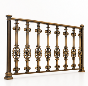 Rampe d'escalier en bronze à motifs floraux pour hôtels de luxe, villas, escaliers et intérieurs architecturaux décoratifs - Product Image 2
