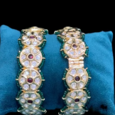 Designer Premium Quality Stylish Two <b>Set</b> Of <b>Bangles</b> for Women Stones Look Wedding Party Wear Collection For Girls And Women - Product Image 2