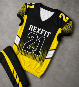 Conjunto de Uniforme de Fútbol Americano Personalizado Rexfit Unisex, Pantalones y Camiseta con Estampado 3D Sublimado, Malla Transpirable, Cuello en V, Sin Mangas, Absorbe la Humedad - Product Image 2