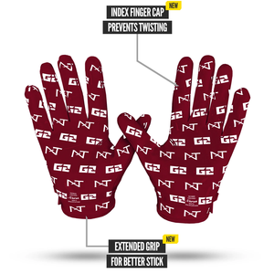 Gants de football américain 7v7 en néoprène et gel de silicone pour receveur, haute qualité, personnalisables, à doigts complets, durables, antidérapants, pour jeunes - Product Image 1