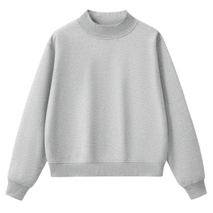 Sweat-shirt décontracté à col roulé oversize pour femme, manches longues, col montant, épaules tombantes - Product Image 1
