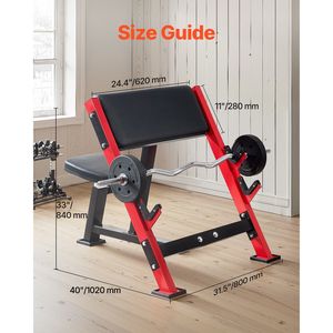 Panca Preacher Curl per Allenamento di Forza, Attrezzatura Fitness per Palestra Domestica, Carico Massimo 660 LBS, Rack per Bilancieri e Manubri con Supporto per Braccia Seduto - Product Image 2
