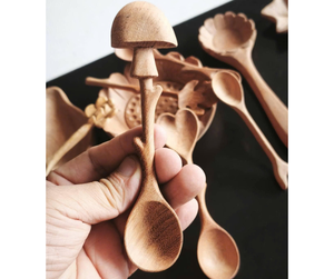 New Design Wooden Mushroom <b>Spoon</b> Wooden Mushroom <b>Spoon</b> Wooden <b>Spoon</b> Short Handle Sensory Play Montessori Wooden <b>Spoon</b> Factory - Product Image 1