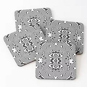 Juego de posavasos de madera con adhesivos esmaltados de diseño para protección de mesas y portavasos - Product Image 4