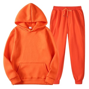 Orange Kids Hoodie and <b>Pants</b> Set Cotton Fleece Unisex Wholesale Custom Children Tracksuits Kids 2 Piece - Product Image 1