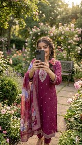 Ensemble Kurti décontracté en coton slub pour femme, avec broderie élégante, pantalon et dupatta ethniques, vente en gros pour revendeurs - Product Image 3