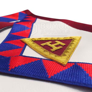 Delantales de Masonería Personalizados, Hechos a Mano, Bordados en Cuero, Ajustables, Diseño Ceremonial Distintivo, con Pin de Seguridad - Product Image 6