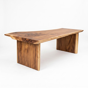 Table à manger en bois de Suar à bord naturel, fabricant indonésien, OEM ODM, meubles en bois massif sur mesure, exportateur, fournisseur direct d'usine - Product Image 3