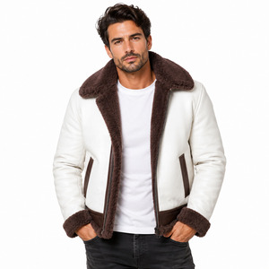 Veste en cuir d'agneau pour homme, veste en cuir d'agneau véritable tendance pour homme avec fermeture éclair, veste bomber en cuir d'agneau premium pour homme - Product Image 1