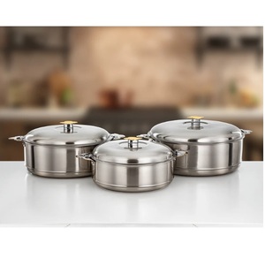 Plat à fondue en acier inoxydable argenté de qualité supérieure avec couvercle, plat rond décoratif parfait pour la maison, la cuisine et l'hôtel - Product Image 6