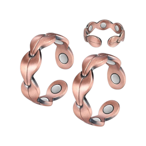 Elegante Anillo Magnético de Cobre Trenzado, Ajustable, Hecho a Mano, de Cobre Puro, Accesorio de Moda para Hombres y Mujeres, Uso Diario - Product Image 3