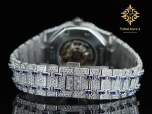 นาฬิกาข้อมือผู้ชาย Pahal Jewels หรูหรา ระบบจักรกล ตัวเรือนสแตนเลส ประดับเพชรโมอิสซาไนต์ หน้าปัดแบบโครงกระดูก แสดงเวลาแบบอนาล็อก ปุ่มกด 5ATM พร้อมวันที่ - Product Image 4