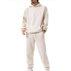 Conjunto Deportivo con Capucha para Hombre de Alta Calidad, Color Sólido, Poliéster/Algodón, Corte Regular, Cintura Elástica, Informal, para Invierno - Product Image 1