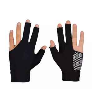 Guante de billar de 3 dedos para mano izquierda, para snooker, duradero, de neopreno y poliéster con doble costura, negro, tallas para hombre/mujer - Product Image 5