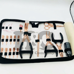 HOOPER COMPANY Rose Gold Stainless Steel Professional Hair Extension Pliers Kit with <b>Micro</b> Breads Function <b>Tape</b> Plier Tools Set - Product Image 3