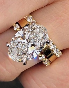 Full Eternity <b>Stacking</b> Band Bridal Set Luxury 4 CT E VVS2 IGI Certified Oval Cut Lab Diamond Engagement <b>Ring</b> - Product Image 5