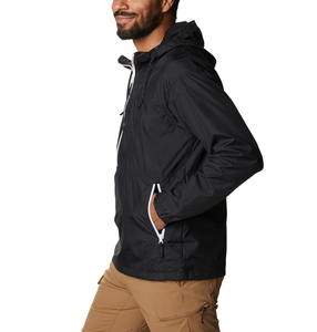 Chaqueta con capucha y logotipo personalizado, diseño color block en verde oliva y negro, con cremallera, informal, para otoño, resistente al viento. - Product Image 4