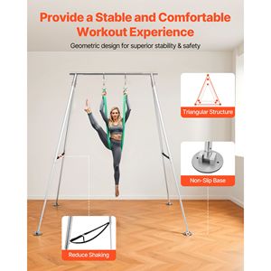 Supporto per Amaca Yoga Regolabile in Altezza, Carico Massimo 140 kg, Struttura Triangolare, Supporti per Seta Aerea - Product Image 4
