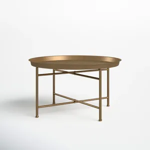 Mesa de Centro Industrial Portátil con Estructura de Acero Inoxidable y Tapa de Madera, Diseño Moderno con Función de Elevación y Almacenamiento para Sala de Estar - Product Image 3