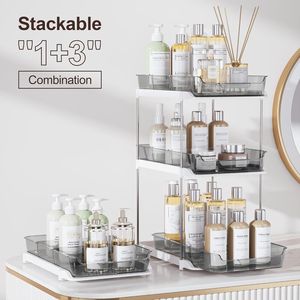 Organizzatori impilabili a 2 livelli per lavabo, contenitori multiuso per dispensa da cucina e armadietto estraibile per medicinali - Product Image 2