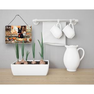Nouveau Scottish Terrier automne cuisine tenture murale multicolore aluminium métal citrouilles panneau de porte pour décor à la maison pour Bar salle de bain - Product Image 3