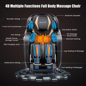 Sillón de Masaje Corporal Completo Moderno de Gravedad Cero 4D de Cuero PU - Reclinable Eléctrico con Función Musical por Voz AI y Gran Éxito de Ventas - Product Image 6