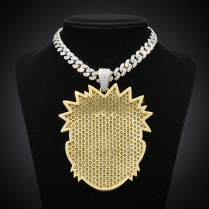 Collier Pendentif Guerrier Feuille Discrète, Bijoux Fins, Pendentifs et Breloques, Plaqué Rhodium, Moissanite, Chaîne de Bijoux Rap - Product Image 2