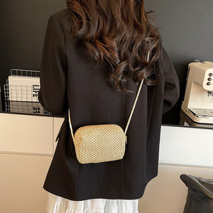 Bolso de paja mini tejido a mano para mujer, estilo fresco, portátil, bandolera, gran oferta, primavera/verano, bolso de axila - Product Image 4