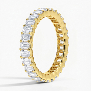 Anillo de Diamantes con Corte Esmeralda y Engaste Completo de Diamantes Compartidos LR - Product Image 2