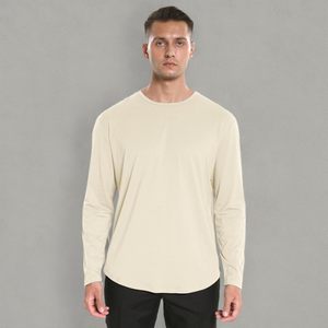 <b>Men</b> <b>Long</b> <b>Sleeve</b> T-Shirt 100% Cotton O-Neck Regular Fit Solid Color Casual Breathable Knitted Jersey <b>Top</b> Quality - Product Image 4