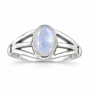 Rainbow Moonstone Oval Silver <b>Ring</b> Handmade Gemstone Statement <b>Ring</b> <b>Boho</b> Moonstone Jewelry Oval Stone <b>Ring</b> Wholesale - Product Image 2