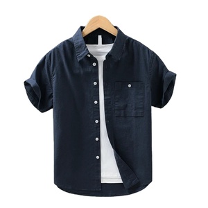 เสื้อเชิ้ตแขนสั้นสำหรับผู้ชายผ้าฝ้าย100% เสื้อลำลอง2025ออกแบบได้เองสำหรับฤดูร้อน - Product Image 4