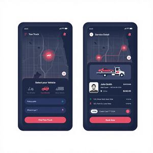 Largest Tow Truck Booking Platform Development Live <b>Tracking</b> Multi-Vendor Support Intelligent Routing for MAC OS Stock Internet - Product Image 1