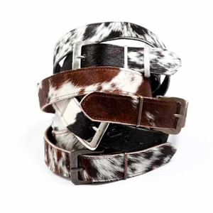 Ceintures en cuir de vachette véritable vintage unisexe en gros avec boucle automatique en alliage, logo personnalisé, fabriquées à la main, imperméables - Product Image 4