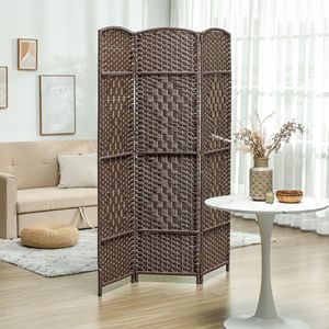 Divisorio Pieghevole a 3 Pannelli Alto 6 Piedi in Legno Marrone, Schermo per Privacy Tradizionale da Interno per Casa e Ufficio - Product Image 2