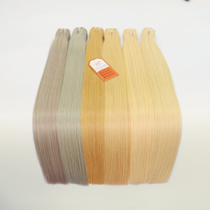 Bundles de trame d'extensions de cheveux humains droits soyeux avec fermeture à lacet large gamme de longueurs couleurs 45% plus long rapport - Product Image 1