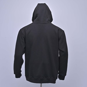 <b>Men's</b> <b>Black</b> Hooded Sweatshirt Cotton <b>Fleece</b> Embossed VP Logo Front Pocket Casual Autumn Wear Regular Fit Cotton <b>Fleece</b> with OEM - Product Image 2