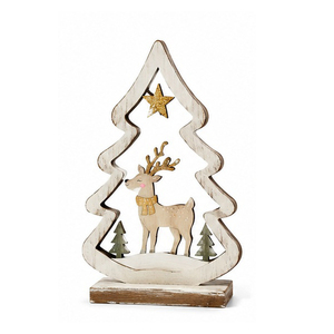 Ornement de Noël en bois en forme de flocon de neige, artisanat traditionnel, décoration suspendue, bleu avec motif blanc - Product Image 3
