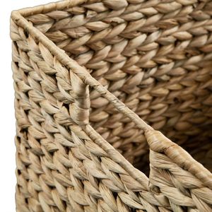 Panier tressé en jacinthe d'eau marron avec cadre métallique – Boîte de rangement élégante - Product Image 5