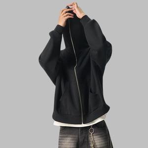 Sudadera con capucha unisex de estilo urbano con cremallera completa, diseño de calavera bordado personalizado, 100% algodón, antiencogimiento, alta calidad, venta al por mayor - Product Image 3