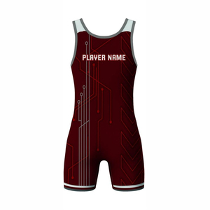 Athletic Wrestling Uniform Lightweight Stretch Compression Fabric Quick Dry Comfortable Sportswear Wrestling <b>Singlet</b> - Product Image 3
