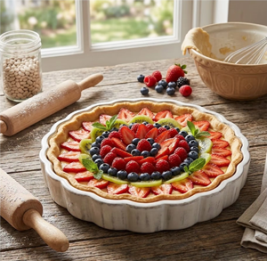 Assiette géométrique rectangulaire/ronde en bois artisanal de qualité supérieure, finition blanche, ensemble multi-pièces, décoration, utilisable d'une seule main - Product Image 3