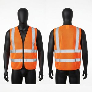 Gilet de travail unisexe noir Hardson de qualité supérieure en coton maillé 120 GSM, haute visibilité, coupe-vent, avec bande réfléchissante violette - Product Image 1