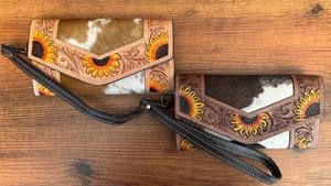 กระเป๋าสตางค์หนังวัวสไตล์ตะวันตก, กระเป๋าคลัทช์หนังแท้ - Product Image 3