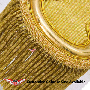 Adornos de bordado con flecos y borlas de hilo de oro para epaulettes de hombro, hilo de mylar, alta calidad y personalización - Product Image 3