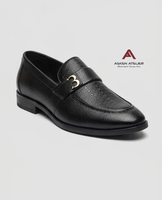 Mocassins Asken Atelier en cuir synthétique de qualité supérieure pour hommes, à enfiler, motif uni, chaussures de ville de luxe avec semelle antidérapante