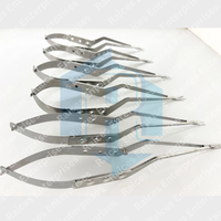 Ensemble de micro-ciseaux Yasargil, 6 pièces, acier inoxydable, droits et courbés, instruments chirurgicaux pour la microchirurgie de précision